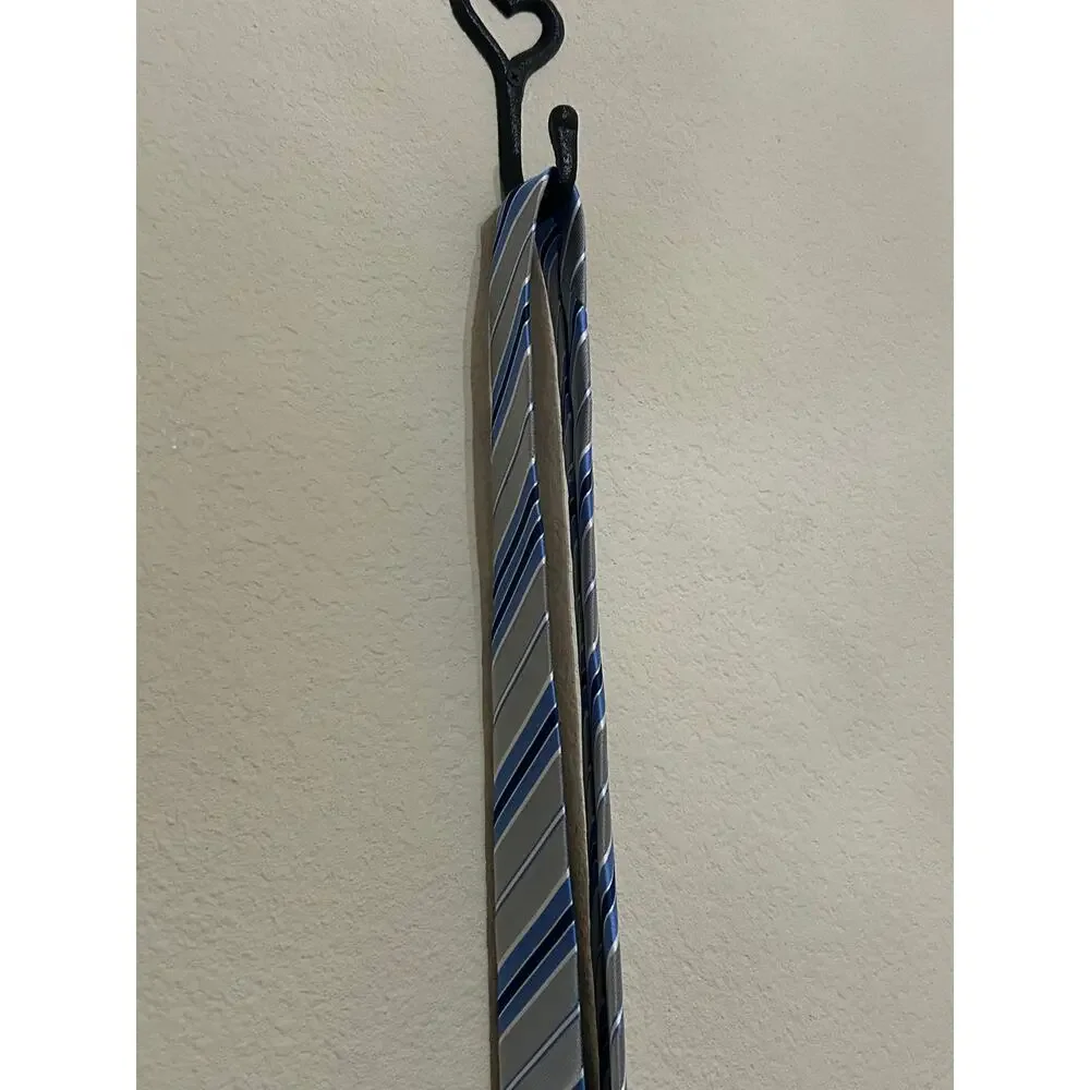 Dolce & Gabbana Tie Silver Blue Stripes Silk Necktie Designer Luxury Formal